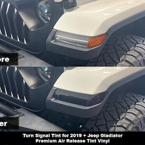 Crux Moto Turn Signal Tint Overlay  For 2019 + Jeep  Gladiator & Wrangler LED Lamps only No Bubbles Air Release Film!
