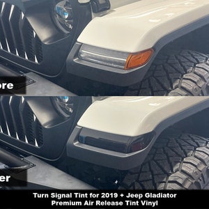 Crux Moto Turn Signal Tint Overlay  For 2019 + Jeep  Gladiator & Wrangler LED Lamps only No Bubbles Air Release Film!