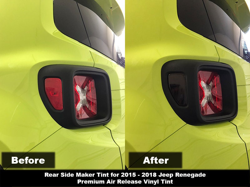 Crux Motorsports Precut Rear Side Marker Tint Overlay for 2015 - 2018 Jeep Renegade