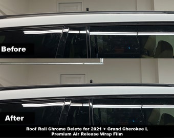 Crux Motorsports Precut Roof Rail Chrome Delete Kit for 2021 + Jeep Grand Cherokee L