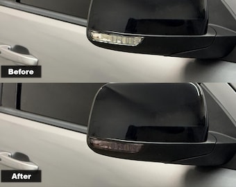 Crux Motorsports Mirror Turn Signal Tint Vinyl Wrap Overlay – Light Smoke 50% | Precision fit compatible with Dodge Durango 2014 – 2023