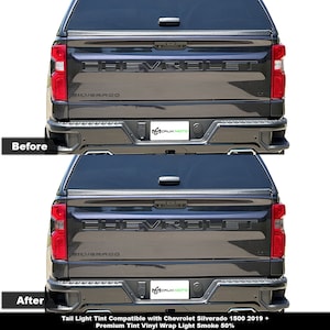 Crux Motorsports Tail Light Tint Overlay Light Smoke 50% for Chevrolet Silverado 1500 2022 +