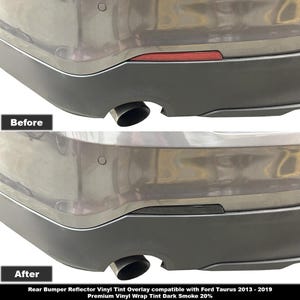 Crux Moto Bumper Reflector Tint Vinyl Wrap Overlay Dark Smoke 20% Compatible with Ford Taurus 2013 – 2019
