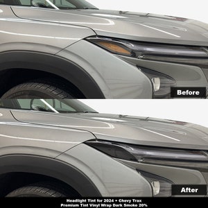 Crux Motorsports Dark Smoke 20% Headlight Tint for 2024 + Chevy Trax