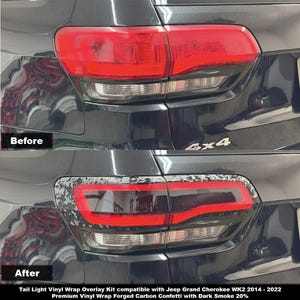 Crux Motorsports Tail Light vinyl wrap overlay kit Forged Carbon Confetti compatible with Jeep Grand Cherokee WK2 2014 – 2022