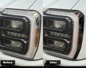 Crux Moto Headlight Vinyl Tint Overlay – Gloss Black | Precision Fit for 2023 + Ford Super Duty
