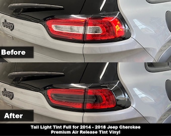 Crux Moto Tail Light Tint Kit completo para 2014 - 2018 Jeep Cherokee No Bubbles Air Release Film!