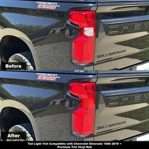 Crux Motorsports Rücklicht Tint Overlay Rot für Chevrolet Silverado 1500 ab 2022