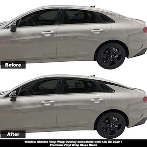 Crux Motorsports Window Chrome Blackout Vinyl Overlay Wrap Kit compatible with 2020 + KIA K5