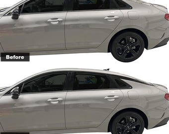 Crux Motorsports Window Chrome Blackout Vinyl Overlay Wrap Kit compatible with 2020 + KIA K5