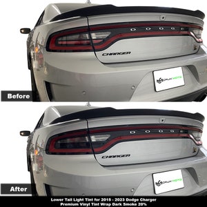 Crux Motorsports Tail Light Lower Tint Dark Smoke 20% for 2015 – 2023 Dodge Charger