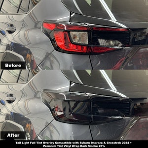 Crux Motorsports Full Tail Light Tint Dark Smoke 20% for Subaru Impreza, Crosstrek & Wilderness 2024+