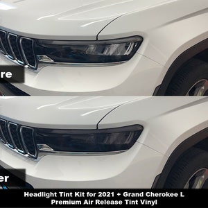 Crux Motorsports プレカットヘッドライトティント 2021 + Jeep Grand Cherokee L