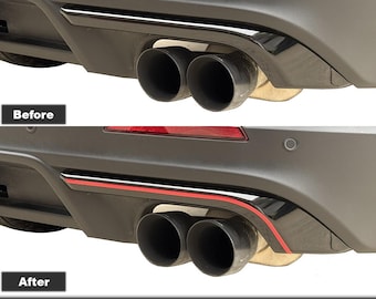 Crux Motorsports Hinten Stoßstange Pin Stripe Vinyl-Overlay Aufkleber - Rot | Präzise Passform Für Ford Forscher 2025+