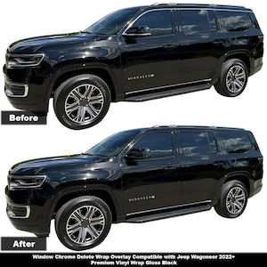 Crux Motorsports Window Chrome Delete Wrap Overlay for Jeep Wagoneer 2022 +