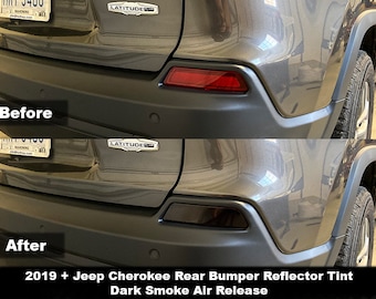 Crux Moto Rear Bumper Reflector Tint Overlay  For 2019 + Jeep Cherokee No Bubbles Air Release Film!
