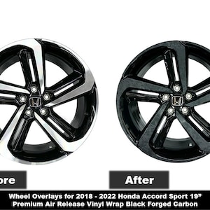 Crux Motorsports Black Forged Carbon Wheel overlays for 2018 – 2022 Honda Accord Sport 19″ Wheels