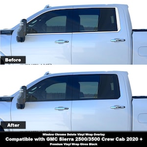 Crux Motorsports Window Chrome Delete Kit for 2020 + GMC Sierra 2500 & 3500 Crew Cab