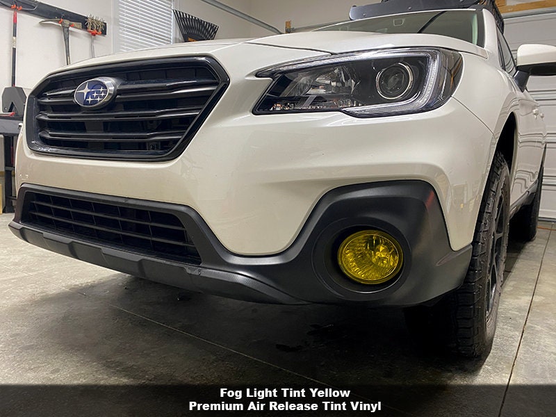 Precut Yellow Fog Light Overlay Tint Vinyl – For 2015-2019 Subaru Outback (Deliciousticker)