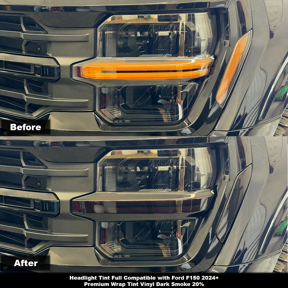 Front Bumper Headlight Grille Decor Cover Trim For Ford F150 F-150 2015+ Black