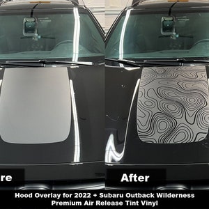 Kit de superposición de capó de mapa topográfico precortado de Crux Motorsports para 2022 + Subaru Outback Wilderness
