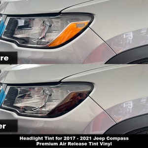 Crux Motorsports Precut Headlight Light Tint for 2017 - 2021 Jeep Compass