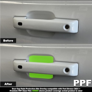 Crux Motorsports Door Handle Cup Paint Protection Film Wrap Overlay for Ford Bronco 2021 +