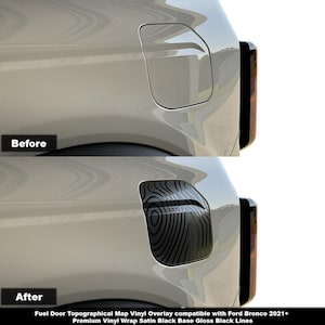 Crux Motorsports brandstofdeur topografische kaart vinyl wrap overlay voor Ford Bronco 2021 +