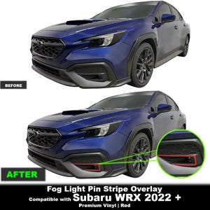 Crux Fog Light Pin Stripe Overlay – Red | Visual Refinement Compatible with Subaru WRX 2022–Present