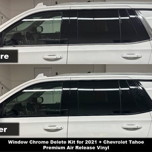 Crux Motorsports Window Chrome Blackout Kit para 2021 + Chevrolet Tahoe