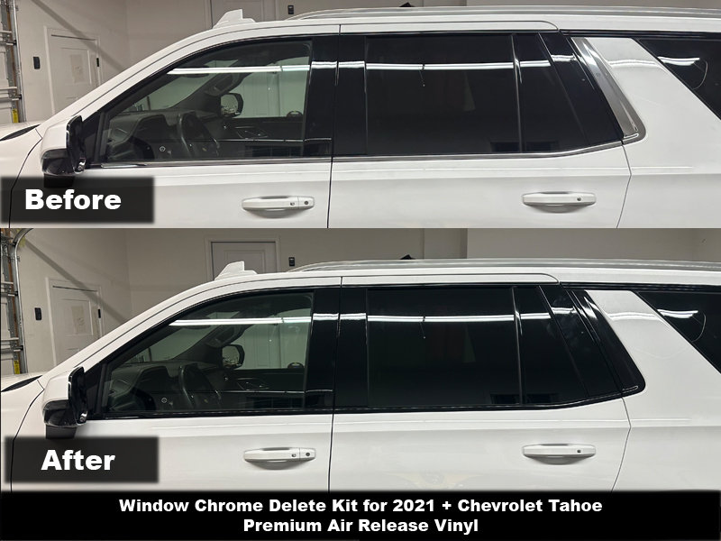 Crux Motorsports Window Chrome Blackout Kit for 2021 + Chevrolet Tahoe