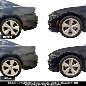 Crux Motorsports Front & Rear Reflector Tint Dark Smoke 20% for 2015–2023 Dodge Charger