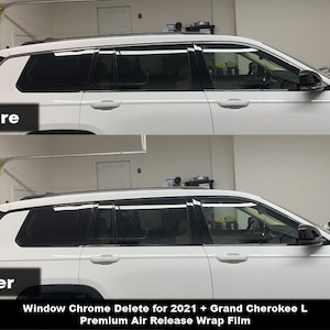 Crux Motorsports Precut Window Chrome Delete Kit for 2021 + Jeep Grand Cherokee L