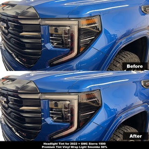 Crux Moto Headlight Tint Light Smoke 50% for 2022 + GMC Sierra 1500