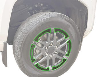 thumbnail image 2 of Crux Motorsports 18″ Gloss Black Wheel Vinyl Wrap Overlays For Toyota Tacoma TRD Sport 2024 2 of 4