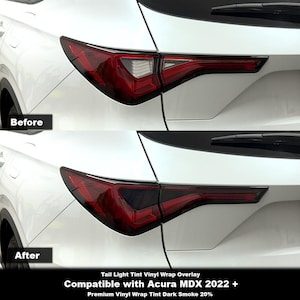Crux Moto Tail Light Tint Vinylverpackung Overlay - Dark Smoke 20% | Präzisions-Passend für Acura MDX 2022+