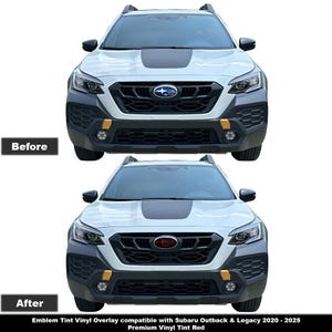 Crux Motorsports Emblem Tint Overlay Red for Subaru Outback & Legacy 2020 – 2025