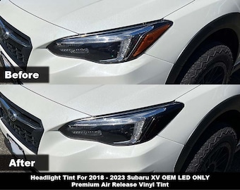 Superposiciones tintadas para faros delanteros LED OEM Impreza Hatch de Crux Motorsports, compatibles con XV 2018-2023 e Impreza 2017-2023