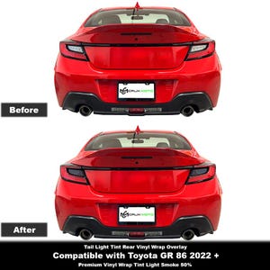 Crux Moto achterlicht achter vinyl wrap getinte overlay – lichte rook 50% | Precisiepasvorm voor Toyota GR86 2022