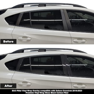 Crux Motorsports B&C Pillar Vinyl Wrap Overlay Compatible with Subaru Crosstrek 2018 – 2023