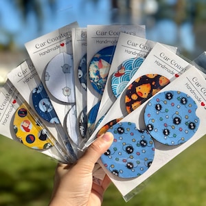 Studio Ghibli Car Coasters, Anime Cup Holder Inserts, Car Accessory Set