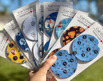 Studio Ghibli Car Coasters, Anime Cup Holder Inserts, Car Accessory Set