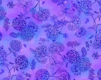 Dream Hydrangea Toile - Midnight Blooms - Chong A Hwang - Timeless Treasures - CD3386-DREAM,  bty