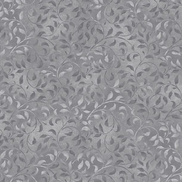 Climbing Vine Pewter, Grey, Essential Basics by Wilmington Prints, 38717-900, bty