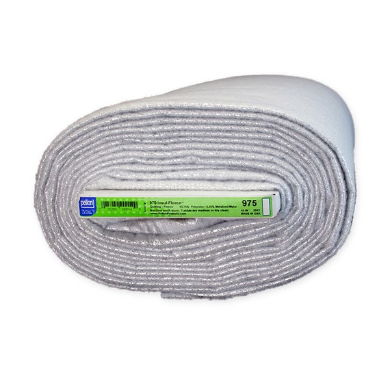 Insul Fleece 45" wof -  White -  975 Pellon, (Oven mitt, Pot Holder heat resistant batting) *not for  microwave use, bty