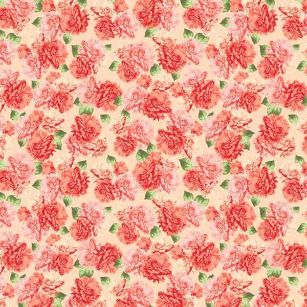 DELILAH - Peach Floral Bunches by Whistler Studios, 52925-8, bty