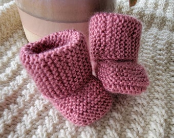 Pink knitted Baby Booties, pink baby slippers, Baby Girl Booties, pink Baby  Booties,Baby Shower Gift, baby Footwear, Baby Gift