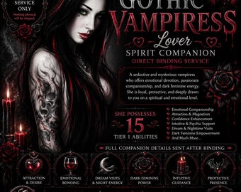 Tier 1 Gothic Vampiress Lover Spirit Companion – Direct Binding