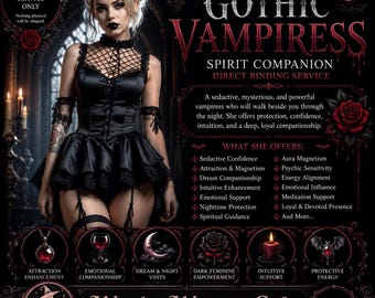 Tier 1 Gothic Vampiress Spirit Companion – Direct Binding Service
