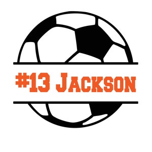Fußball mit Namen Vinyl Aufkleber, personalisiert, Sport, Fußball, Autofenster Aufkleber, Laptop Aufkleber, Yeti Cup, Fußball Mama,